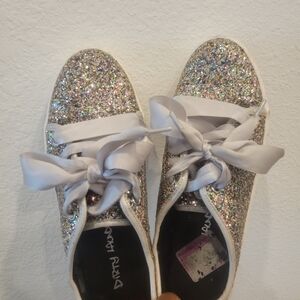 Glitter Sneakers with Satin Laces